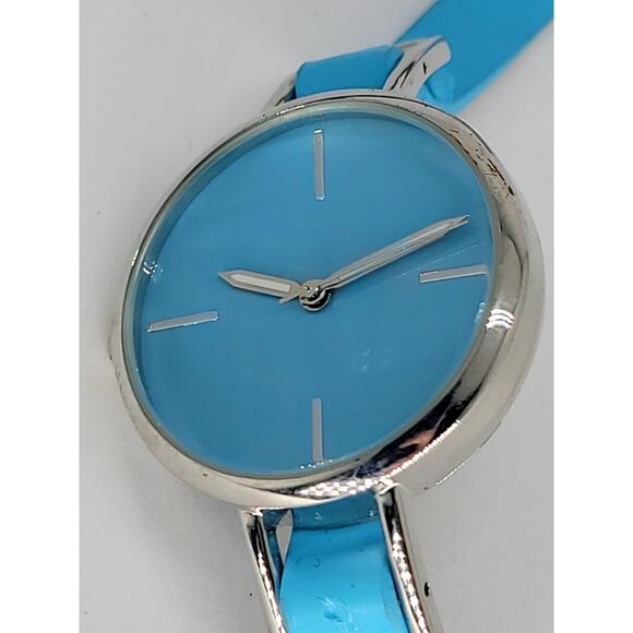 Sleek Blue Minimalist Watch with Matching Strap